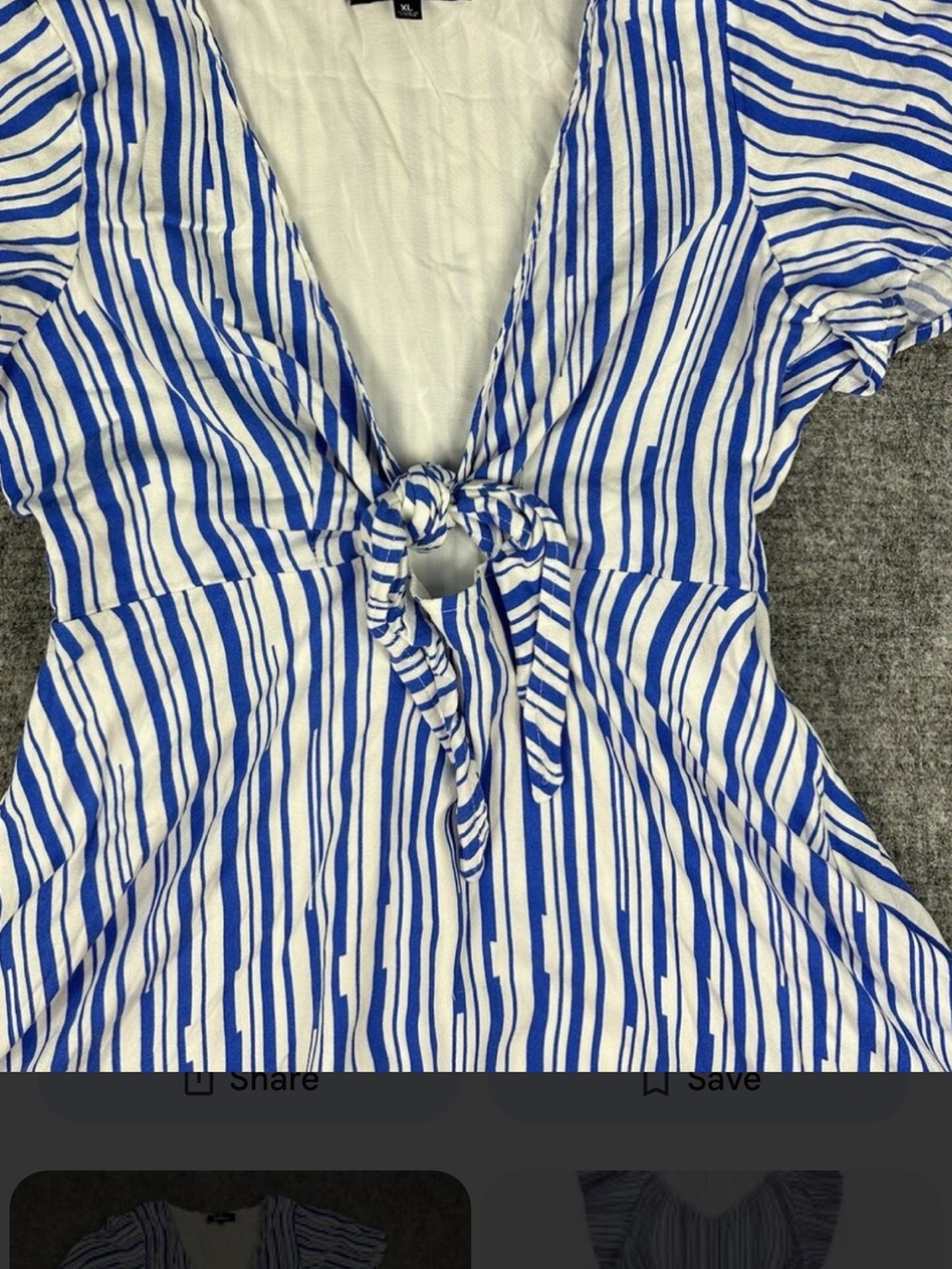 Lulu's Blue and White Striped Tie-Front Dress